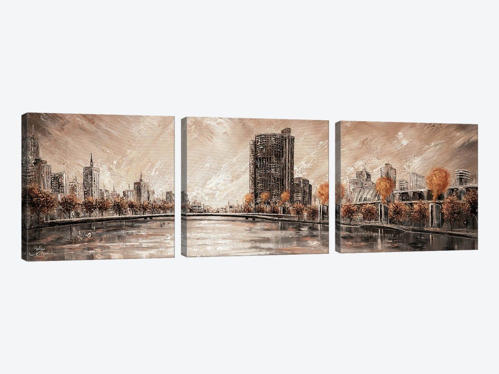 Melbourne Vibes, Yarra River by Isabella Karolewicz 3-piece Canvas Artwork