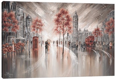 London Luxe Canvas Art Print - Umbrella Art