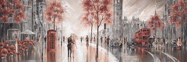 Romantic Bedroom (Couples): London Luxe II by Isabella Karolewicz