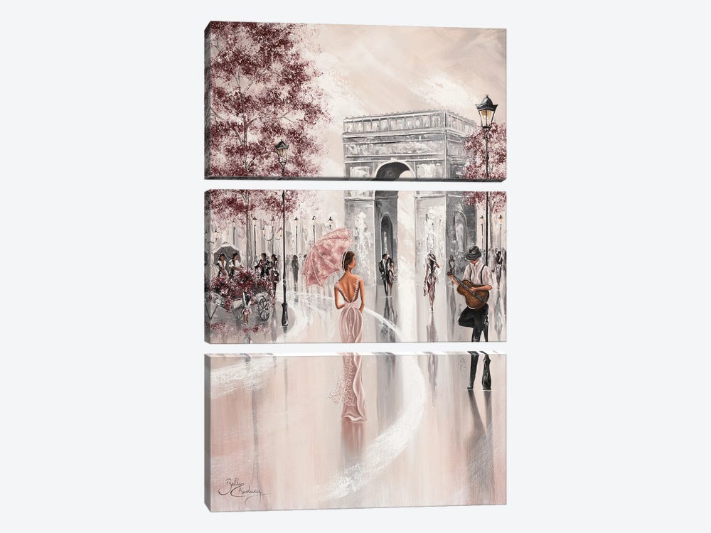 Glimpse, Paris Flair - Portrait by Isabella Karolewicz 3-piece Canvas Wall Art