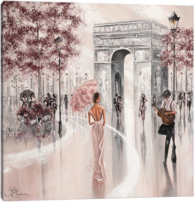 Glimpse, Paris Flair - Square Canvas Art Print - Arches