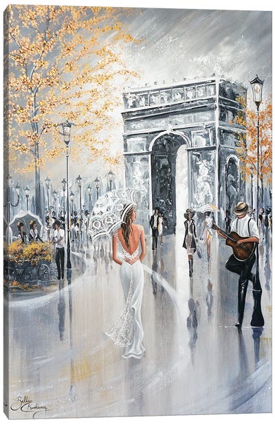 Glimpse, Paris - Portrait Canvas Art Print - Arches
