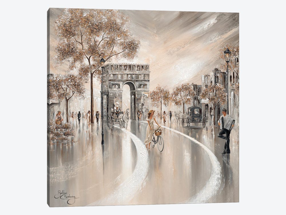 Golden Days, Paris - Square by Isabella Karolewicz 1-piece Canvas Print