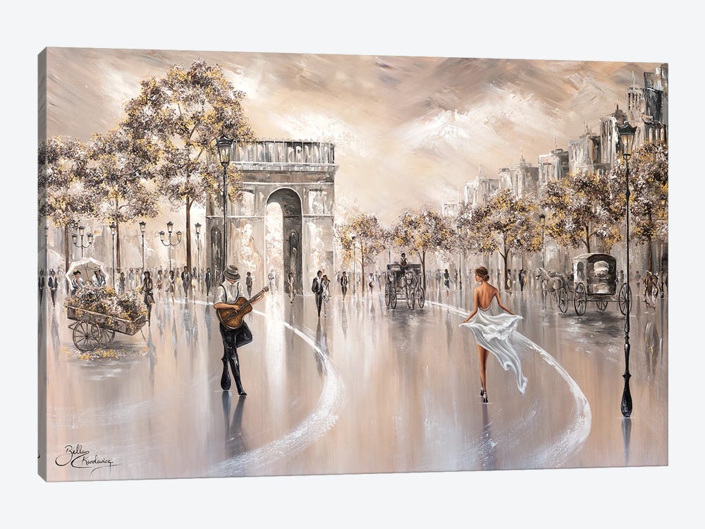 Golden Glimpse, Paris Flair - Landscape by Isabella Karolewicz 1-piece Canvas Artwork