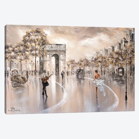Golden Glimpse, Paris Flair - Landscape Canvas Print #IKW97} by Isabella Karolewicz Canvas Art