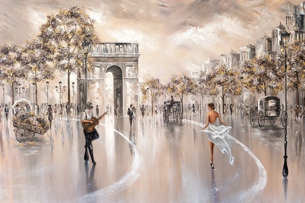 Arches: Golden Glimpse, Paris Flair - Landscape by Isabella Karolewicz