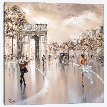Golden Glimpse, Paris Flair - Square Canvas Print #IKW98} by Isabella Karolewicz Canvas Art Print