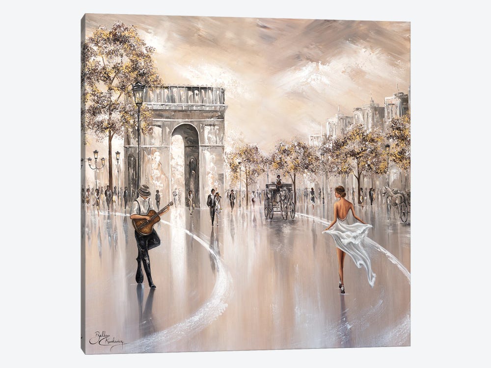 Golden Glimpse, Paris Flair - Square by Isabella Karolewicz 1-piece Canvas Art Print