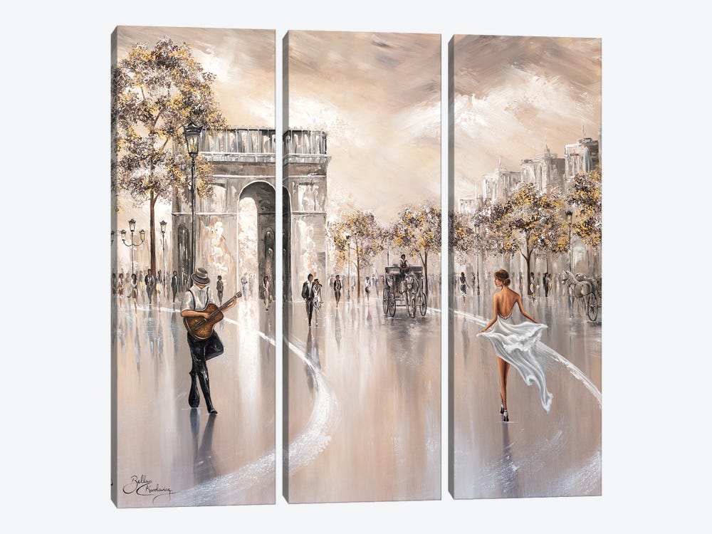 Golden Glimpse, Paris Flair - Square by Isabella Karolewicz 3-piece Art Print
