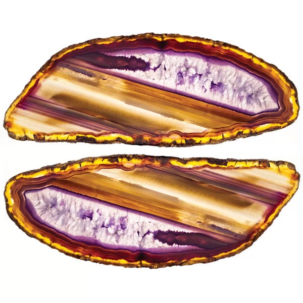 Agates, Geodes & Minerals: Iridescent Gold and Pink by 5by5collective