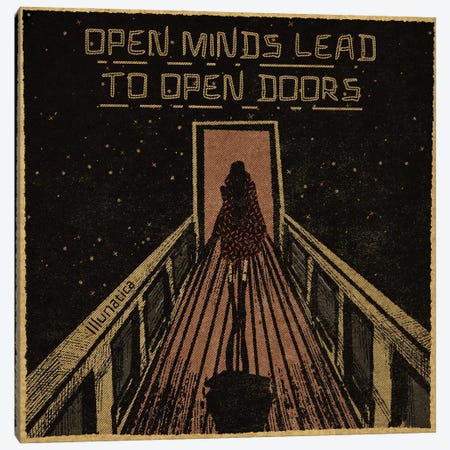Open Minds Lead To Open Doors Canvas Print #ILN20} by Illunatica Canvas Artwork