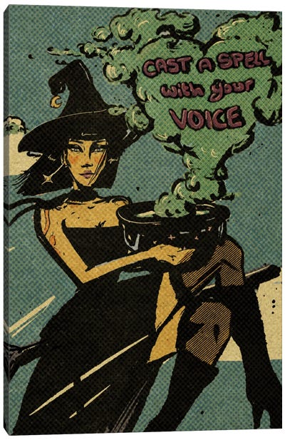 Cast A Spell With Your Voice Canvas Art Print - Witch Art