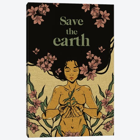 Save The Earth Canvas Print #ILN27} by Illunatica Art Print