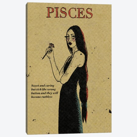 Pisces Canvas Print #ILN63} by Illunatica Canvas Wall Art