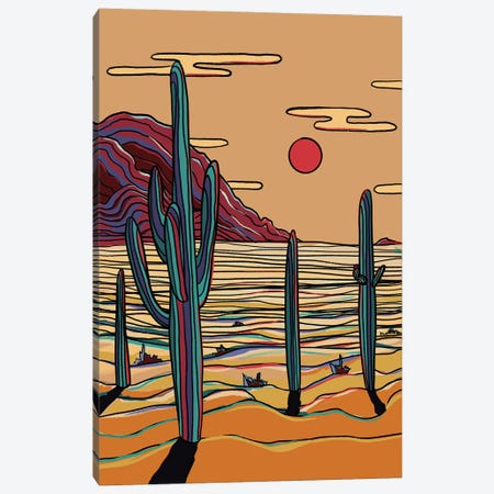 Colorful Cacti Canvas Print #ILN65} by Illunatica Art Print