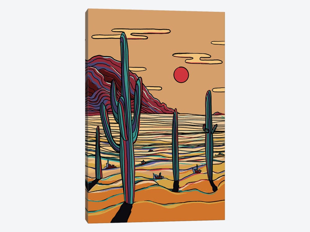 Colorful Cacti by Illunatica 1-piece Canvas Art
