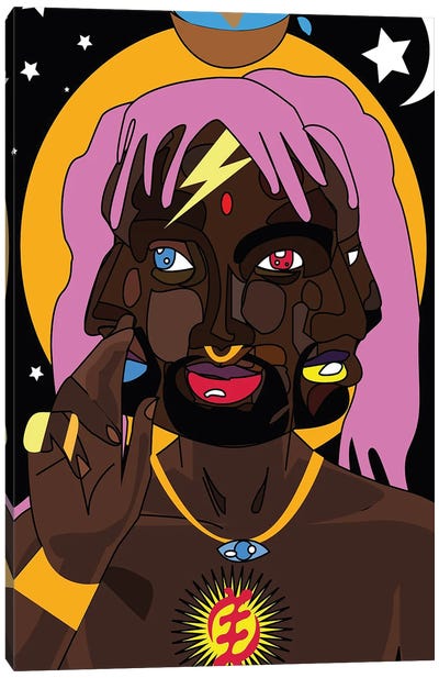 Mystical Adam Canvas Art Print - Afrofuturism