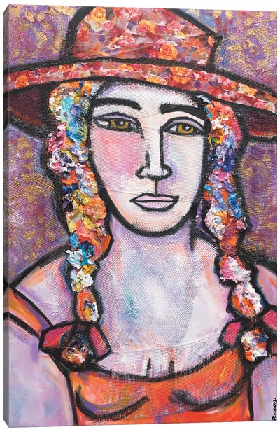 Floral Hat Canvas Art Print - Ilene Richard