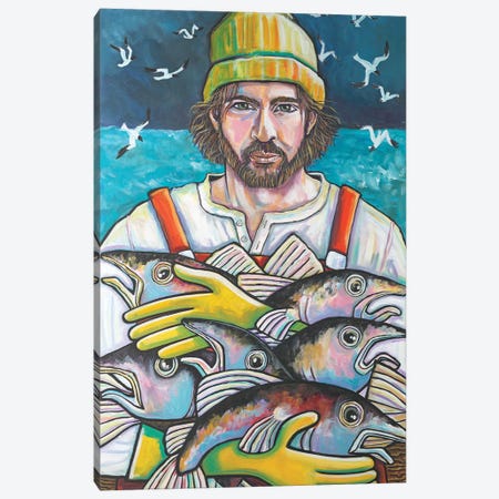 Fisherman Of Gloucester Canvas Print #ILR45} by Ilene Richard Canvas Art Print