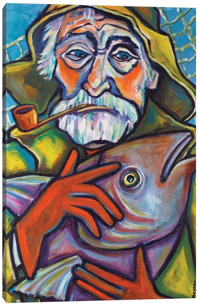Gloucester Fisherman Canvas Art Print - Massachusetts