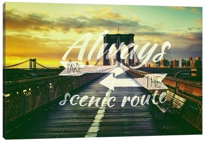 Take the Scenic Route Canvas Art Print - By Sentiment