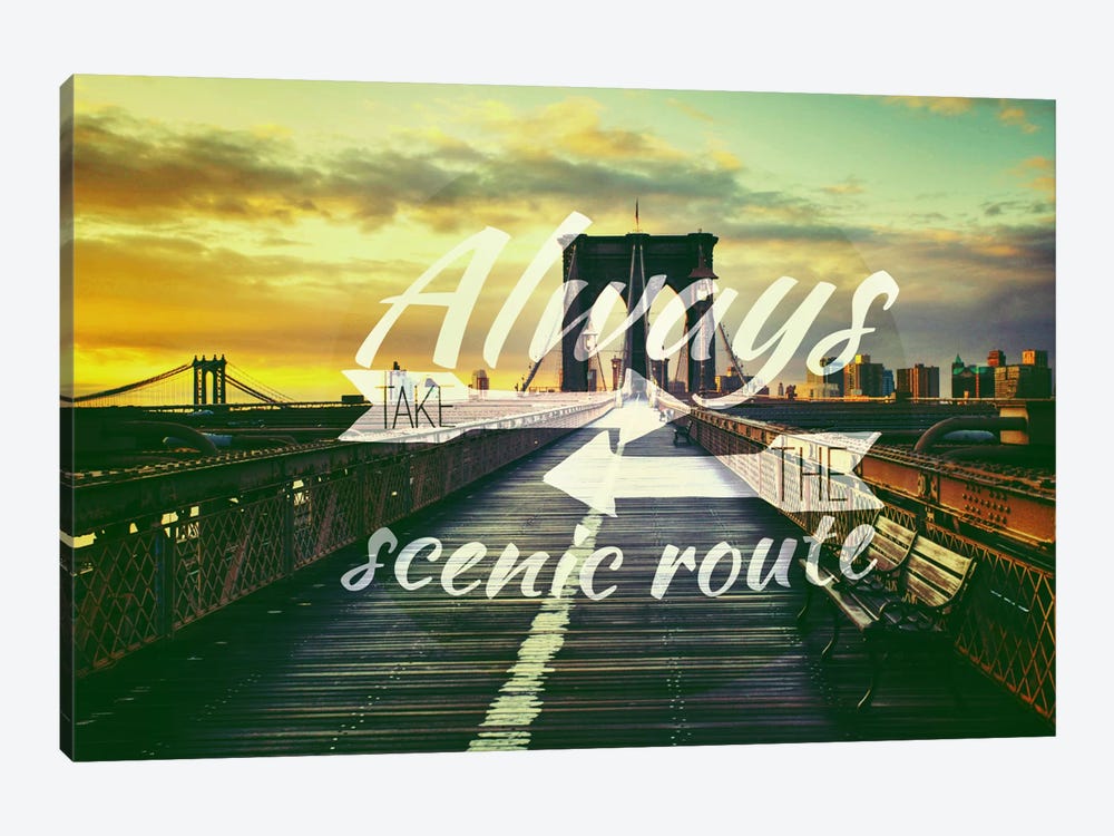 Take the Scenic Route by 5by5collective 1-piece Canvas Print