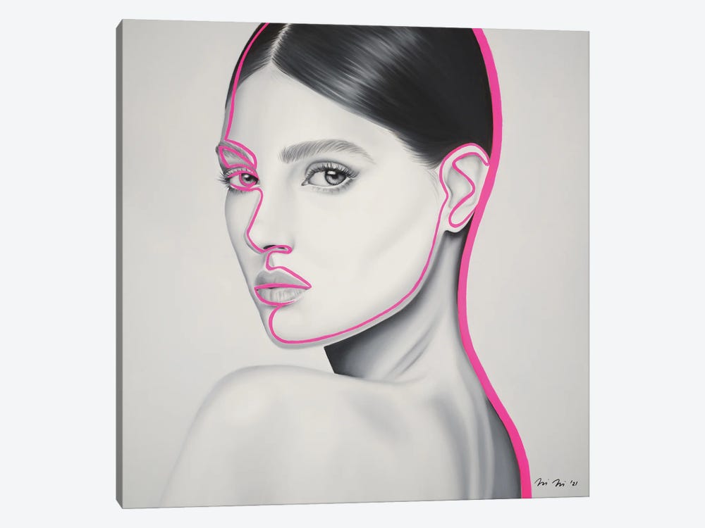 Halo In Neon Pink by Iliana Ilieva 1-piece Art Print