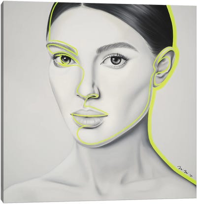 Halo In Neon Yellow Canvas Art Print - Hyperrealism Paintings