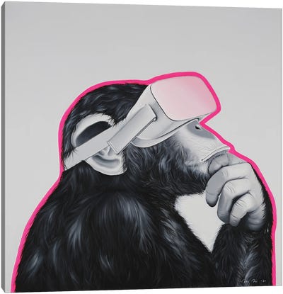 Homo Virtualis Canvas Art Print - Chimpanzees