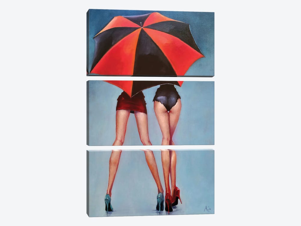 Nuclear Umbrella by Isabel Mahe 3-piece Canvas Print