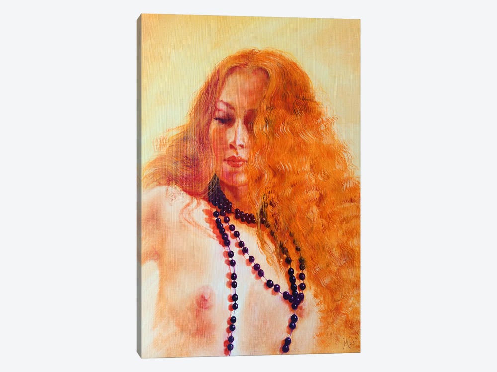 Young Lady With Pearl Necklace by Isabel Mahe 1-piece Canvas Wall Art