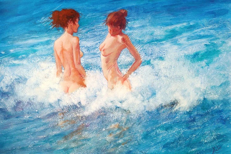 Bathers In The Blue Sea