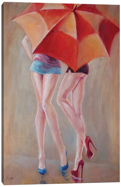 Women's Talk Canvas Art Print - Legs