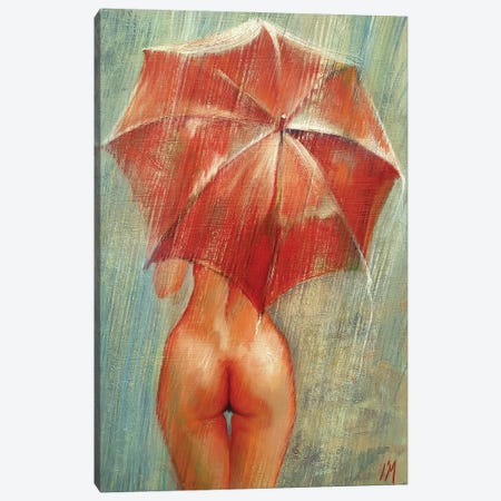 Red Umbrella Canvas Print #IMA88} by Isabel Mahe Canvas Art