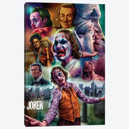 Joker Movie Poster Canvas Print #IMC18} by ismaComics Canvas Art Print