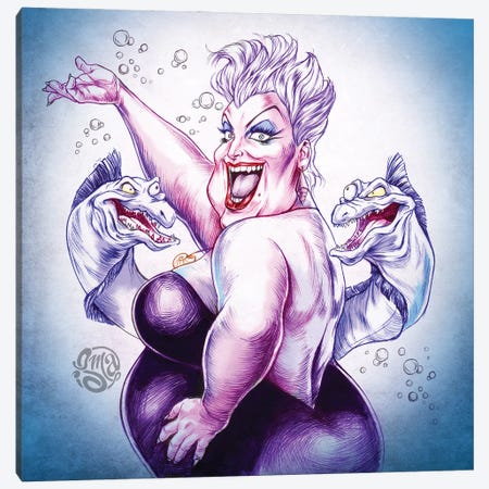 Ursula The Sea Witch Canvas Print #IMC62} by ismaComics Canvas Art