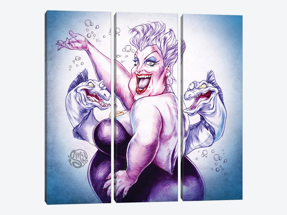 Ursula The Sea Witch by ismaComics 3-piece Canvas Art