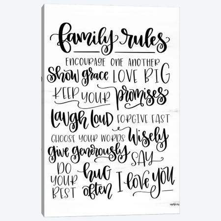 Family Rules Canvas Print #IMD148} by Imperfect Dust Canvas Art