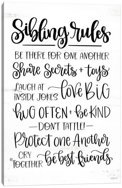 Sibling Rules Canvas Art Print - Imperfect Dust