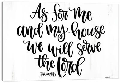As For Me And My House Canvas Art Print - Bible Verse Art