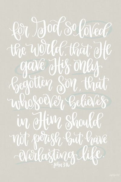 Typography: John 3:16 by Imperfect Dust