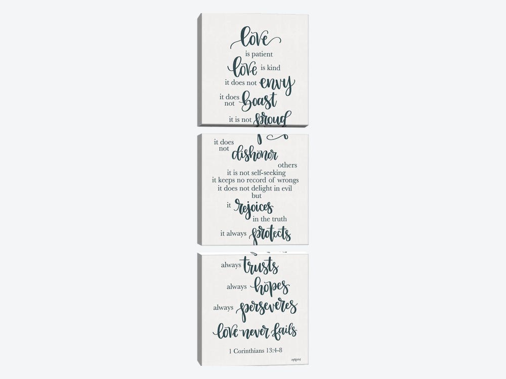 Love Is Patient by Imperfect Dust 3-piece Canvas Wall Art