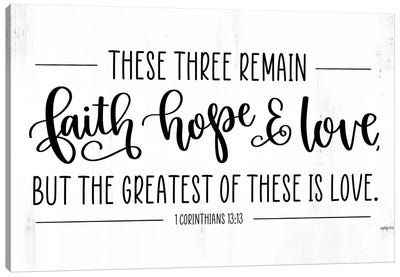 Faith, Hope & Love Canvas Art Print