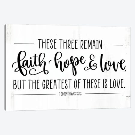 Faith, Hope & Love Canvas Print #IMD318} by Imperfect Dust Canvas Print