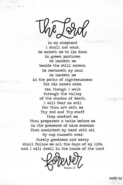 Bible Verses: Psalm 23 by Imperfect Dust