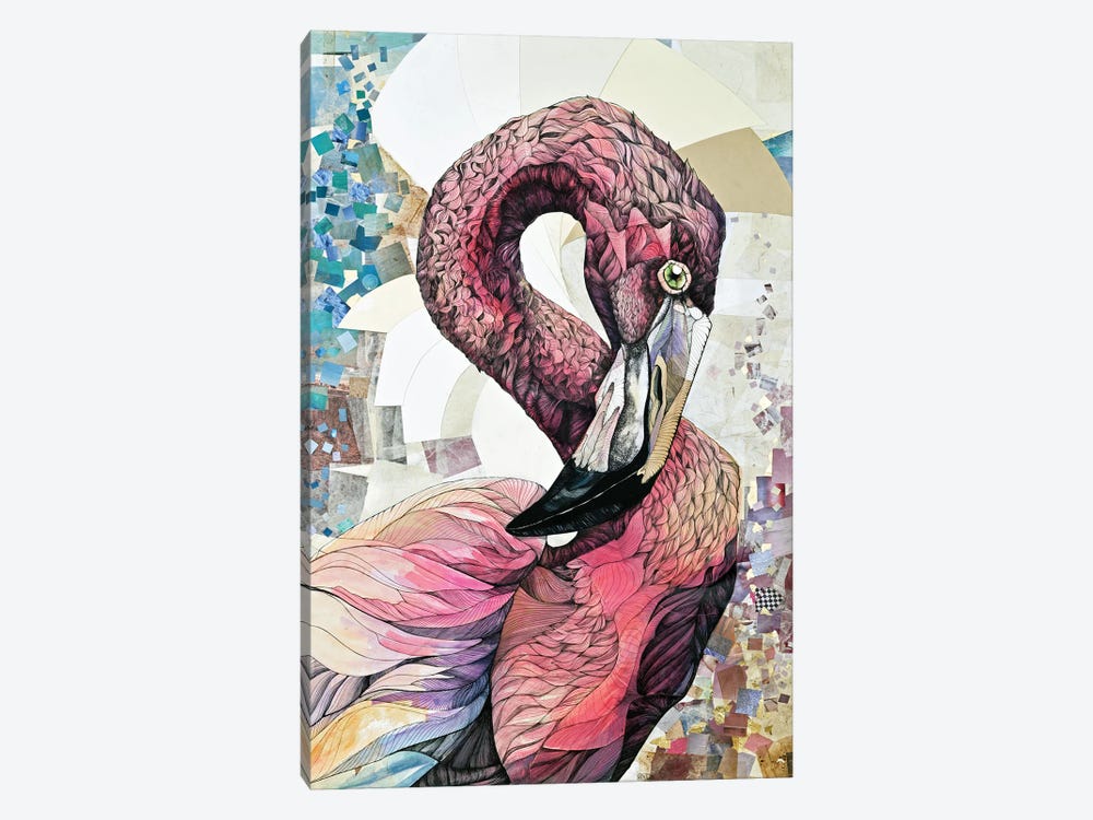 Being Flamingo: The Big Pink by Irene Meniconi 1-piece Canvas Artwork