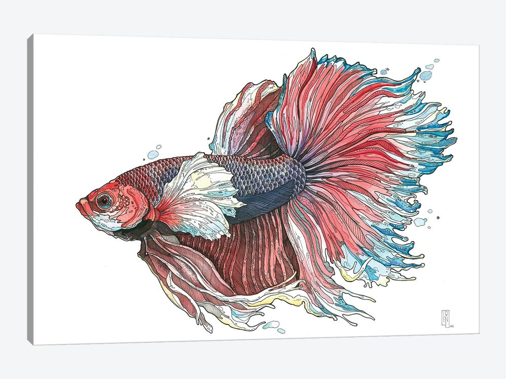 Watercolor Blue Wall Art Downloadable Art Wall decor Betta Fish print Digital Print