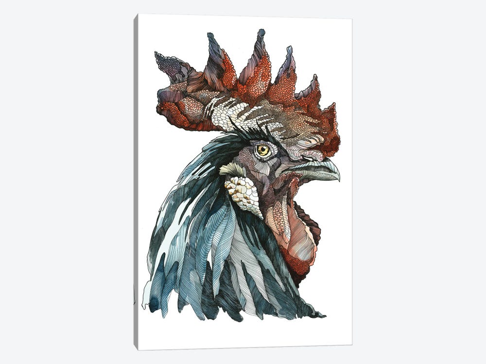 Black Rooster by Irene Meniconi 1-piece Art Print