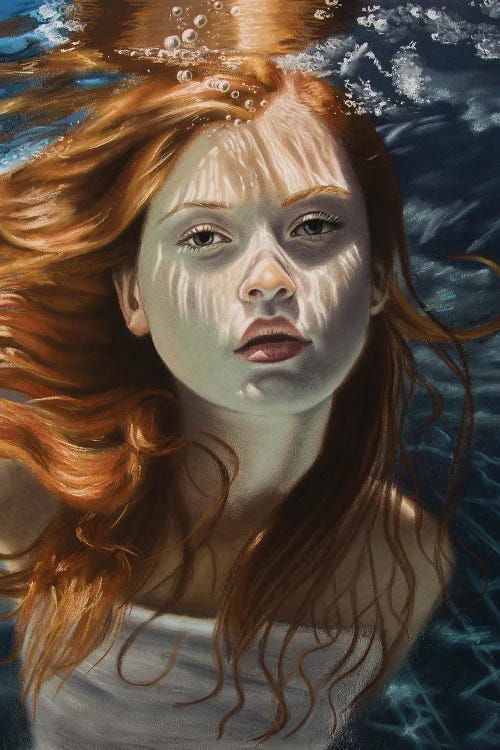 Redhead Under Water by Inna Medvedeva wall art