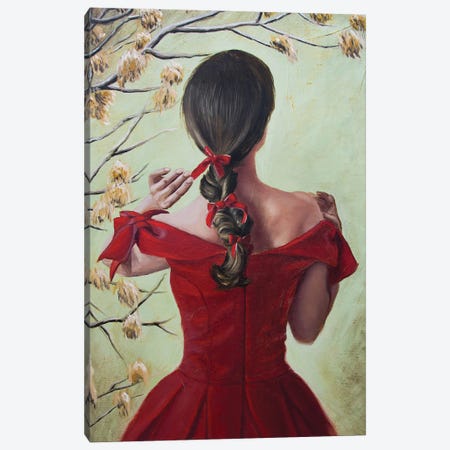 Woman In Red Canvas Print #IMV20} by Inna Medvedeva Art Print